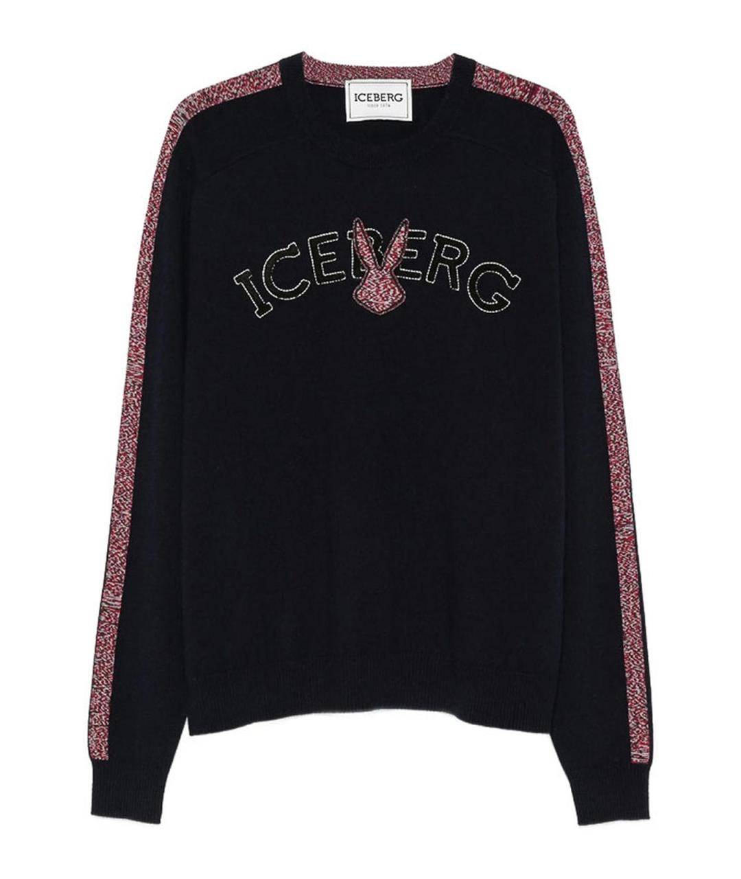 ICEBERG Темно-синий шерстяной джемпер / свитер, фото 1