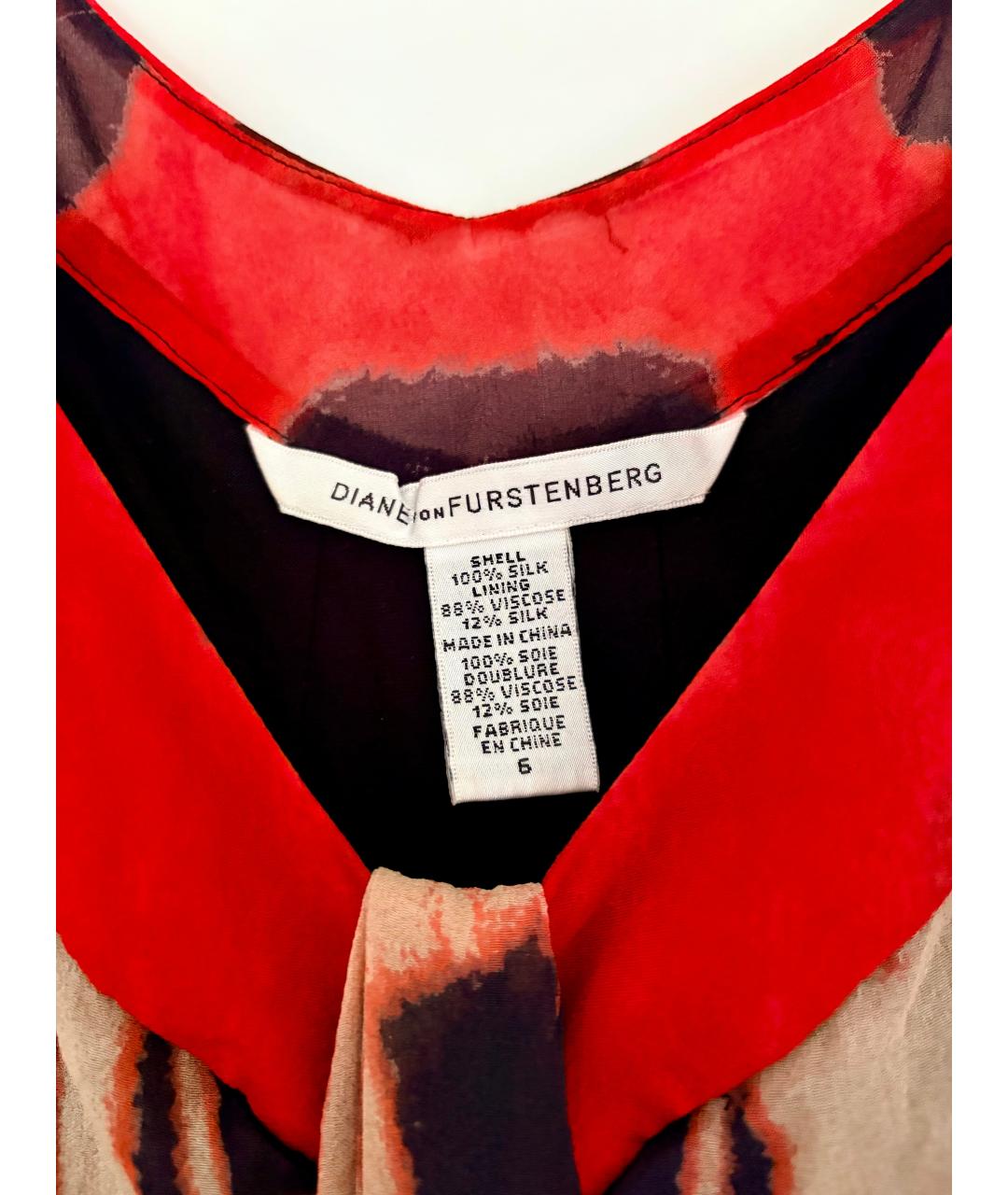 DIANE VON FURSTENBERG Красное шелковое платье, фото 3
