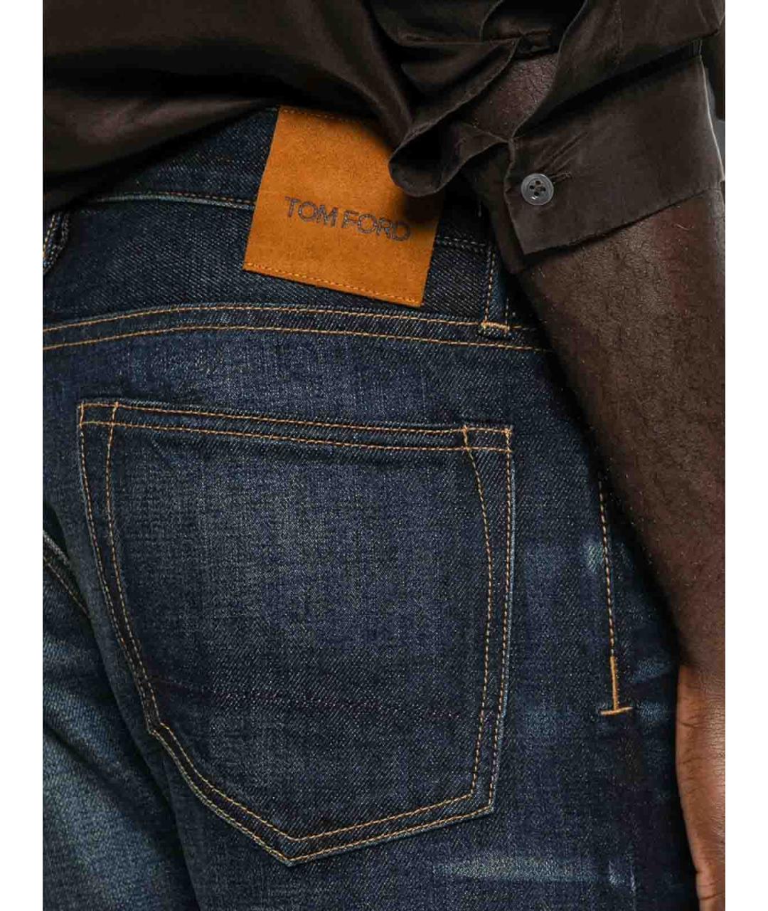 TOM FORD Синие хлопковые прямые джинсы, фото 2
