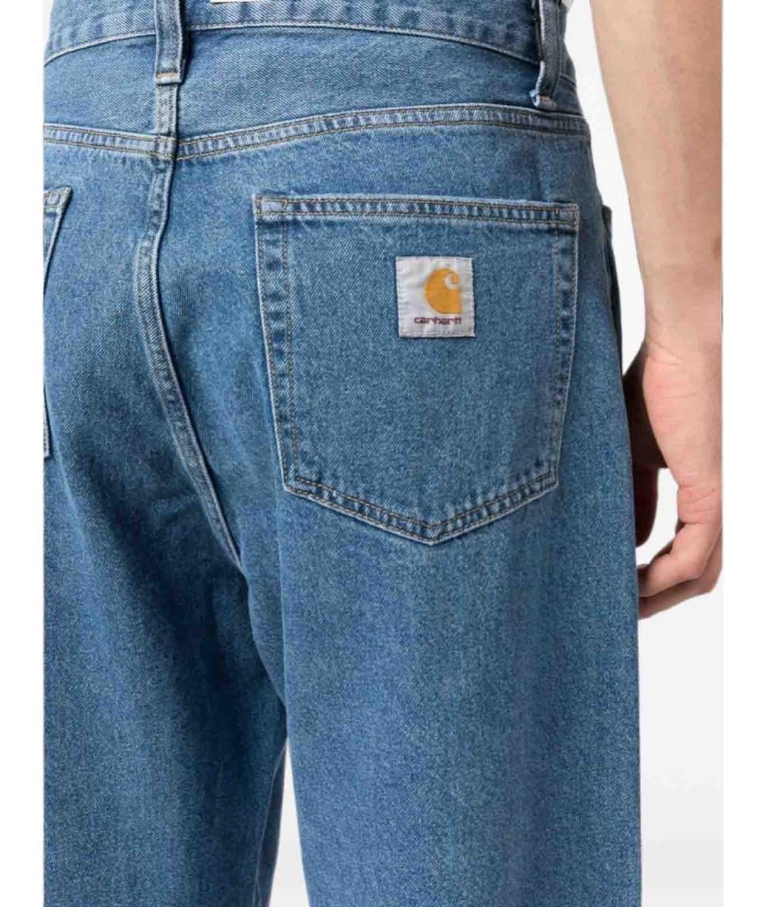 CARHARTT Синие хлопковые прямые джинсы, фото 4