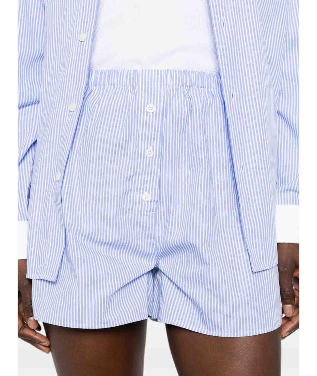 SPORTY AND RICH Голубые хлопковые шорты, фото 3