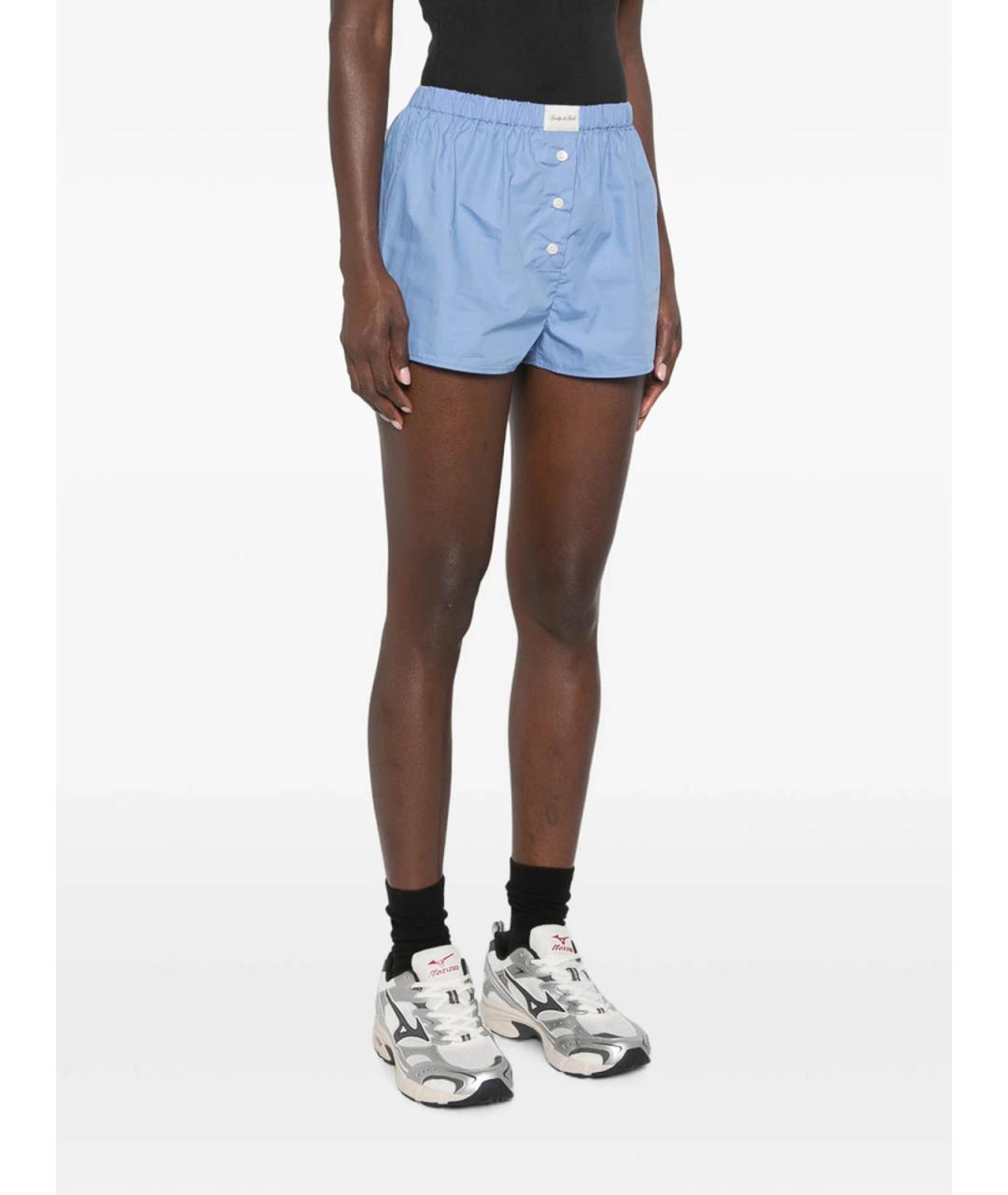 SPORTY AND RICH Голубые хлопковые шорты, фото 3