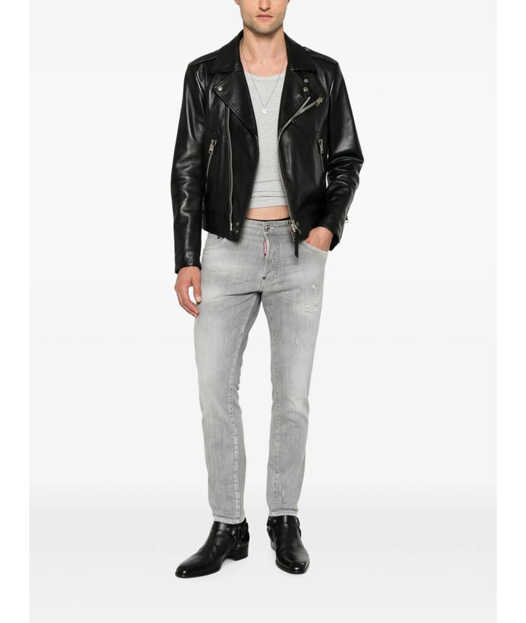 DSQUARED2 Серые хлопковые джинсы скинни, фото 2