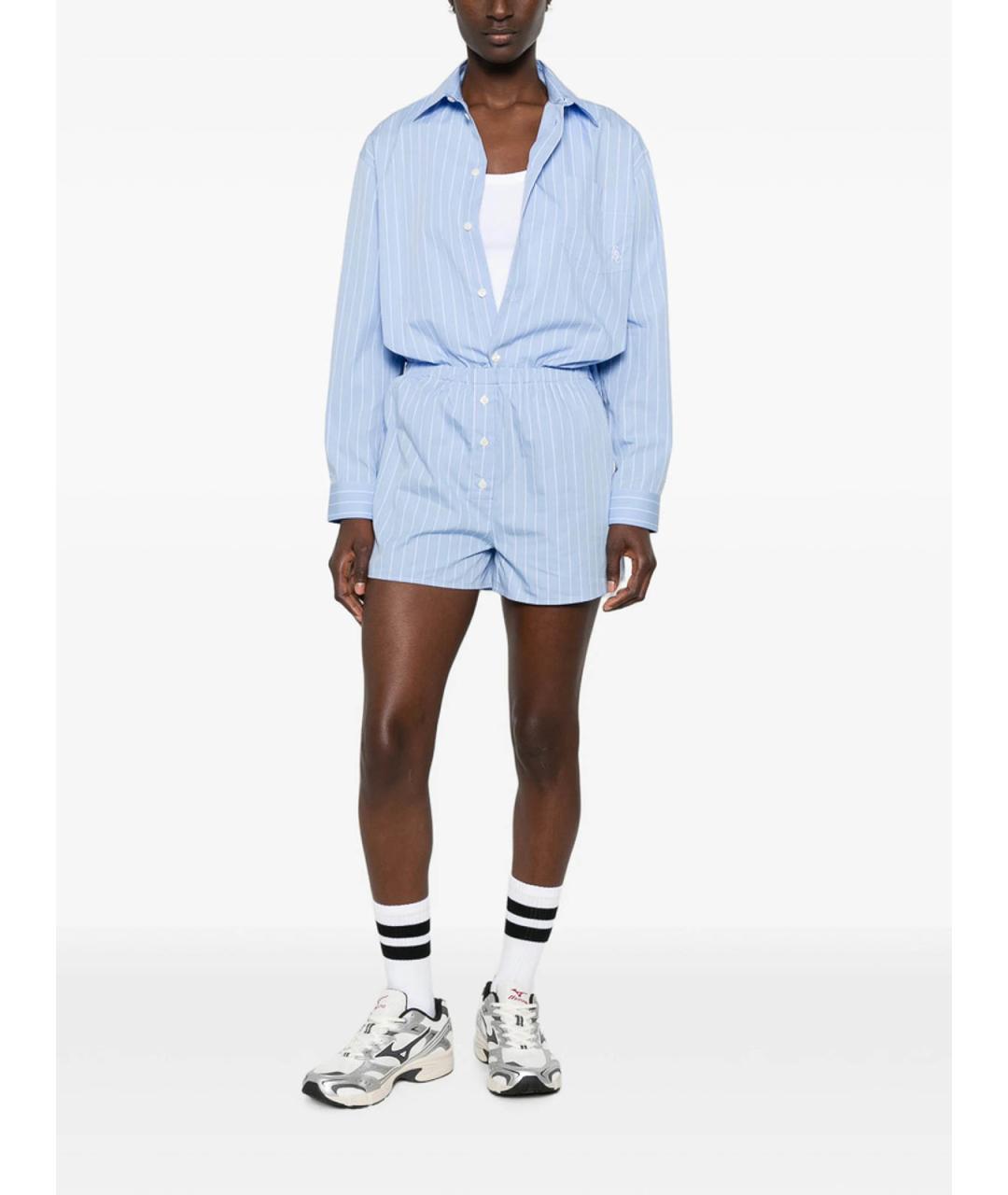 SPORTY AND RICH Голубые хлопковые шорты, фото 2
