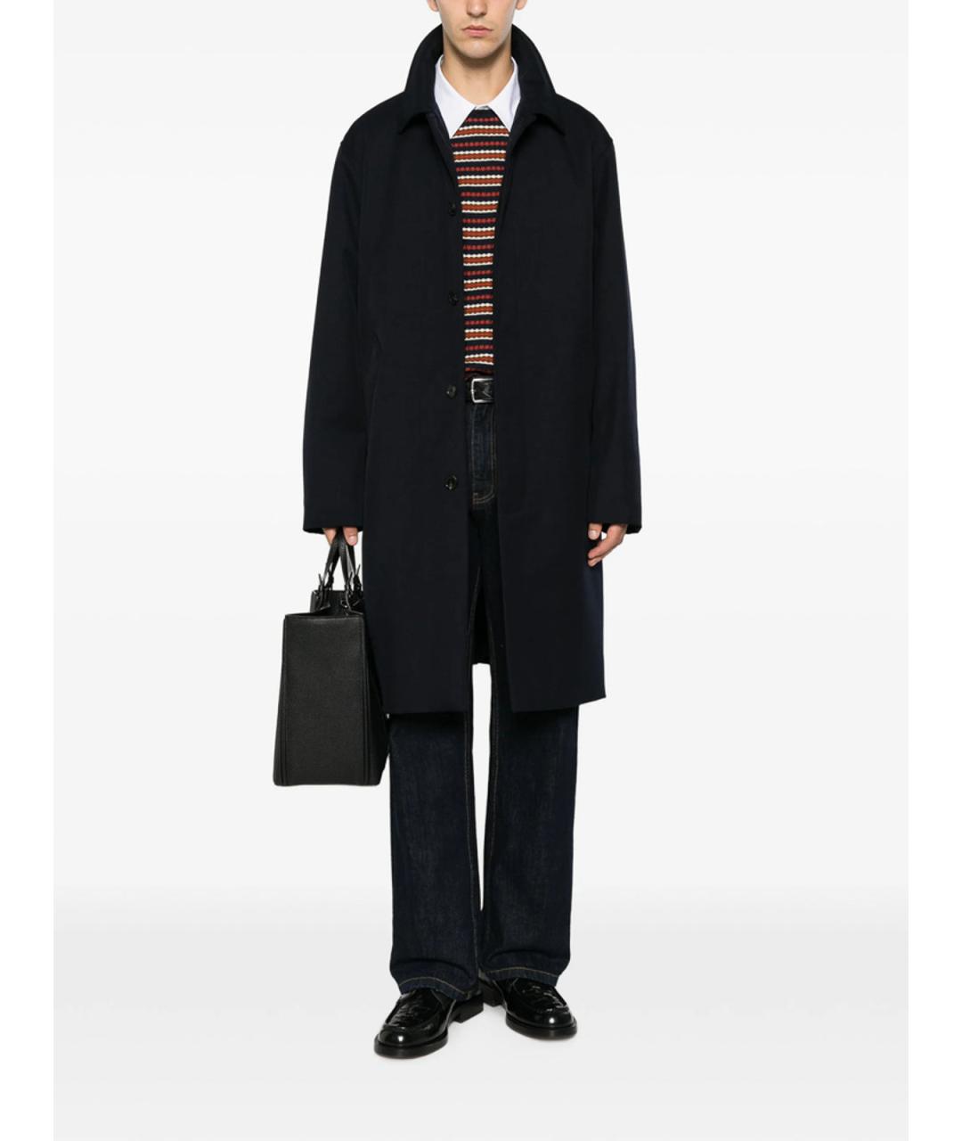 A.P.C. Темно-синее шерстяное пальто, фото 4