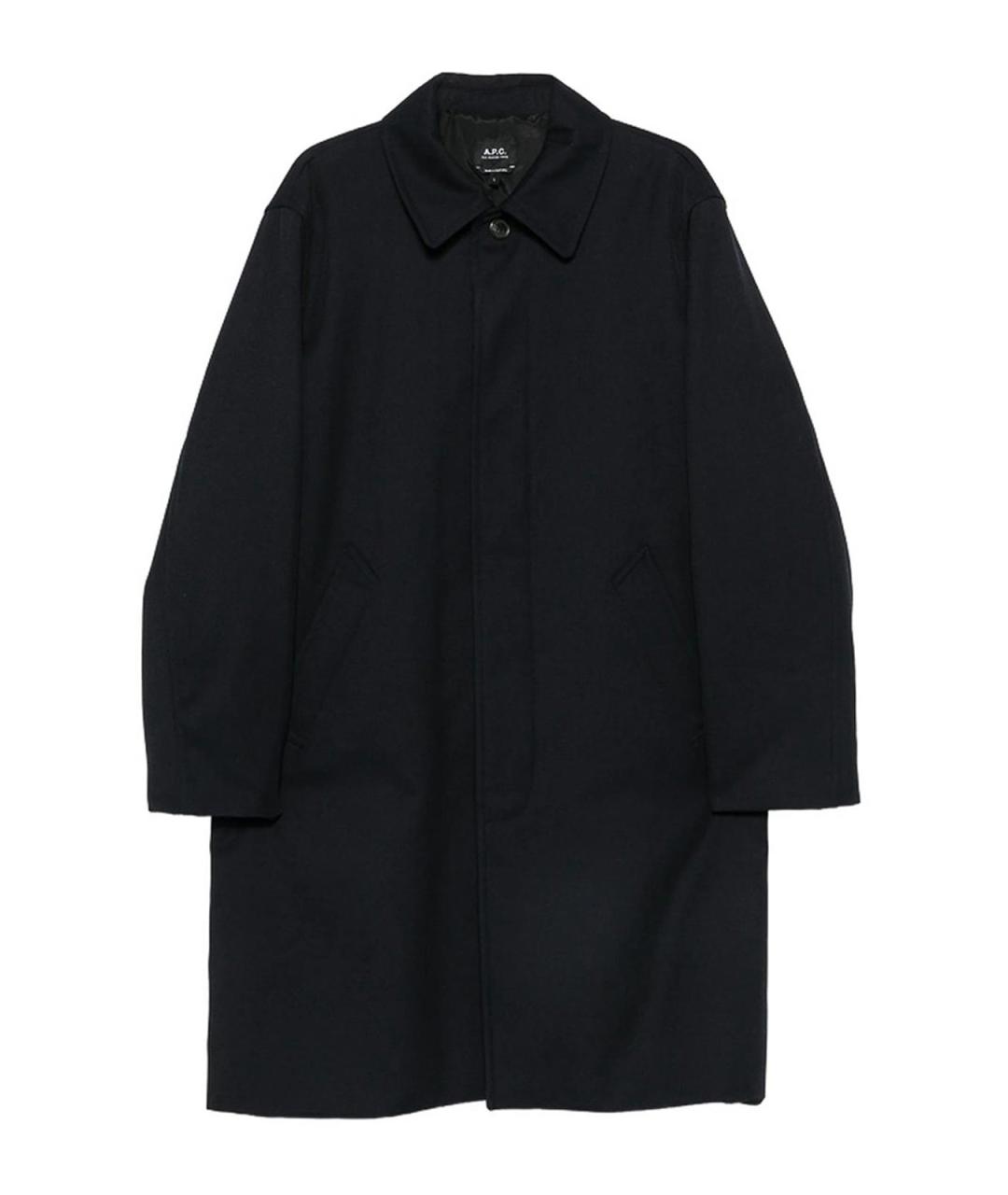 A.P.C. Темно-синее шерстяное пальто, фото 1