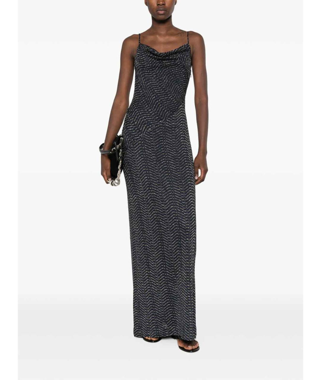MISSONI Темно-синее вискозное вечернее платье, фото 4