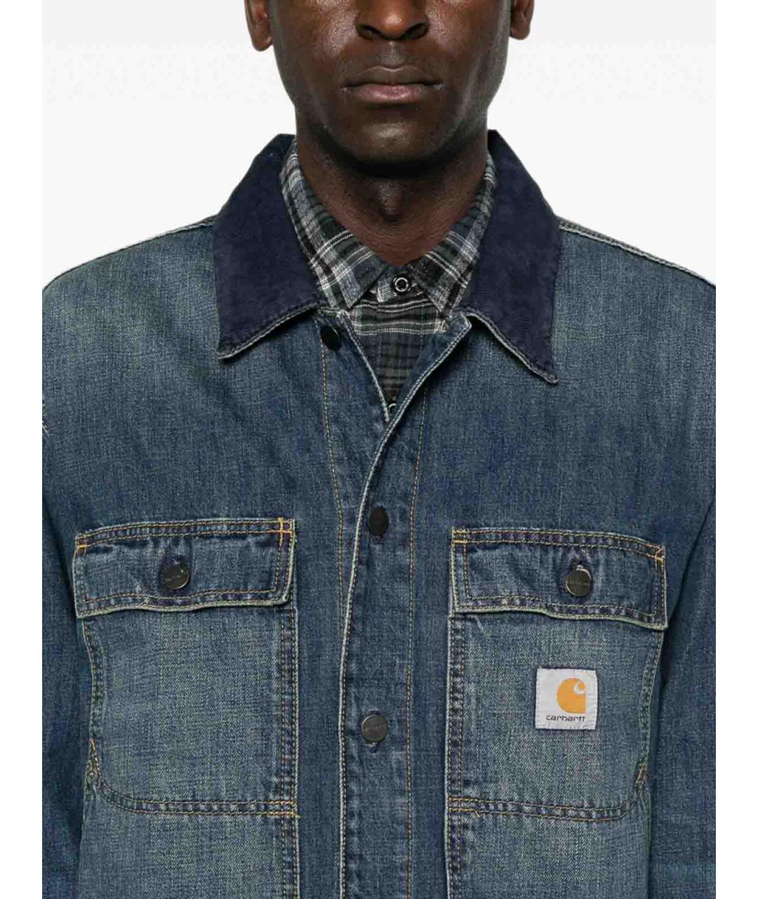 CARHARTT Синяя хлопковая кэжуал рубашка, фото 3