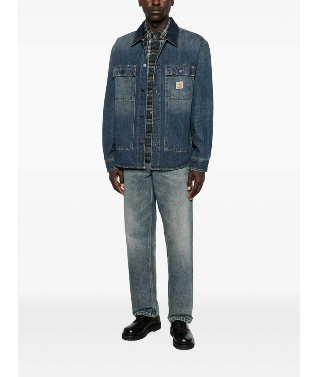 CARHARTT Синяя хлопковая кэжуал рубашка, фото 5
