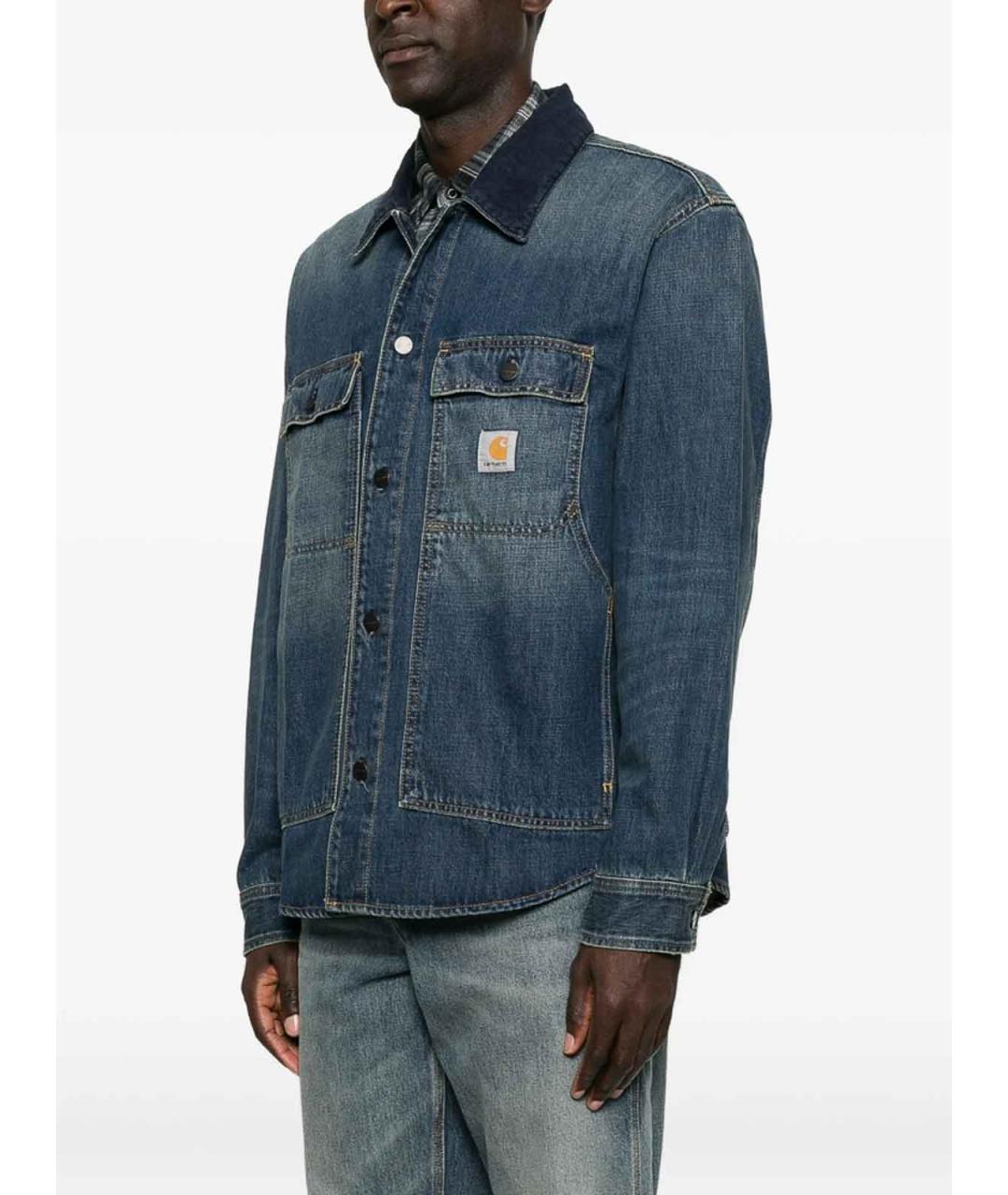 CARHARTT Синяя хлопковая кэжуал рубашка, фото 4