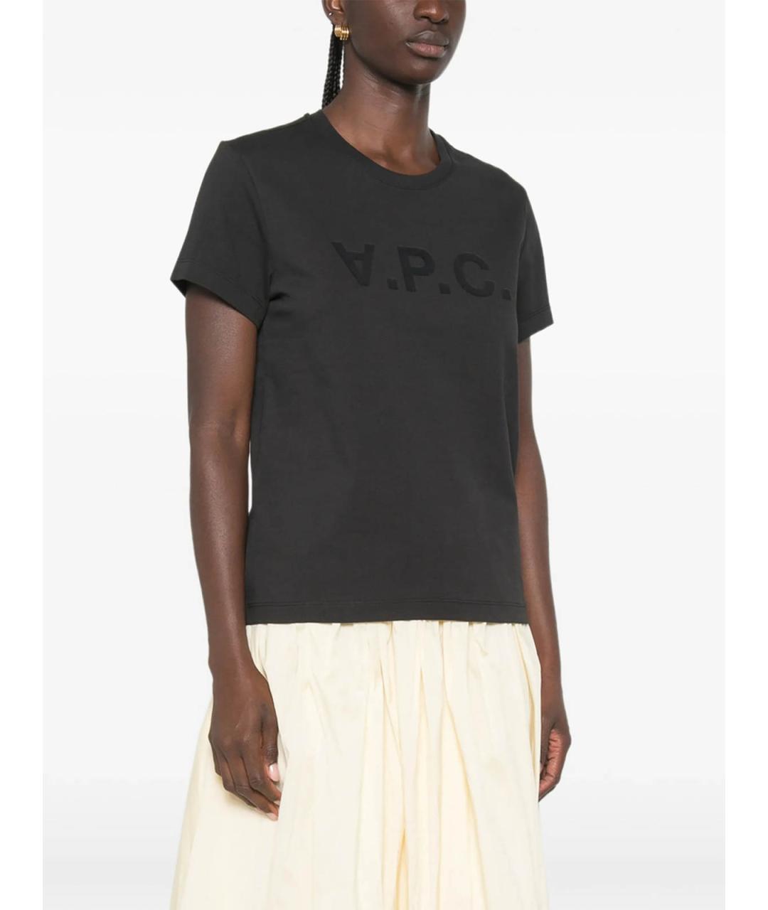A.P.C. Черная хлопковая футболка, фото 5