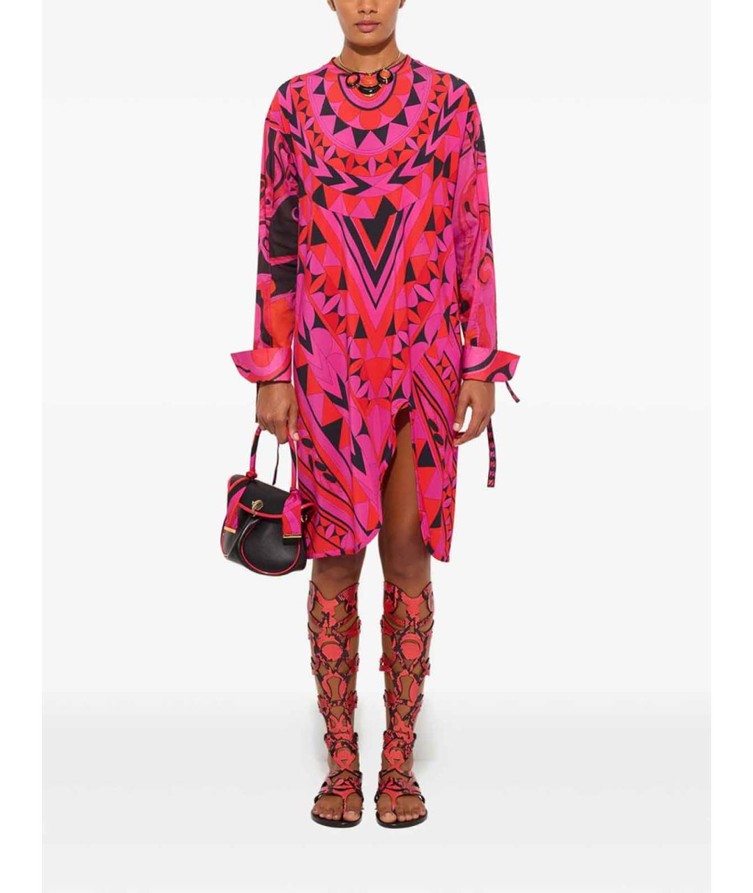 EMILIO PUCCI Мульти хлопковое повседневное платье, фото 4