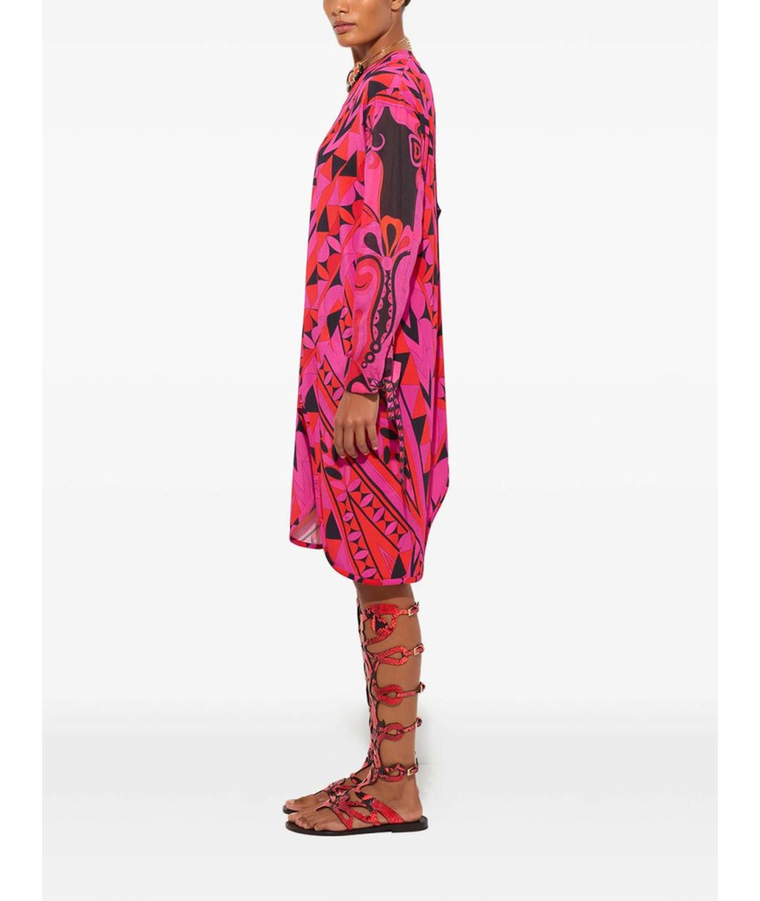 EMILIO PUCCI Мульти хлопковое повседневное платье, фото 3