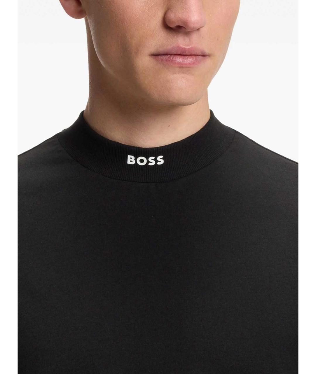 HUGO BOSS Черная хлопковая футболка, фото 4