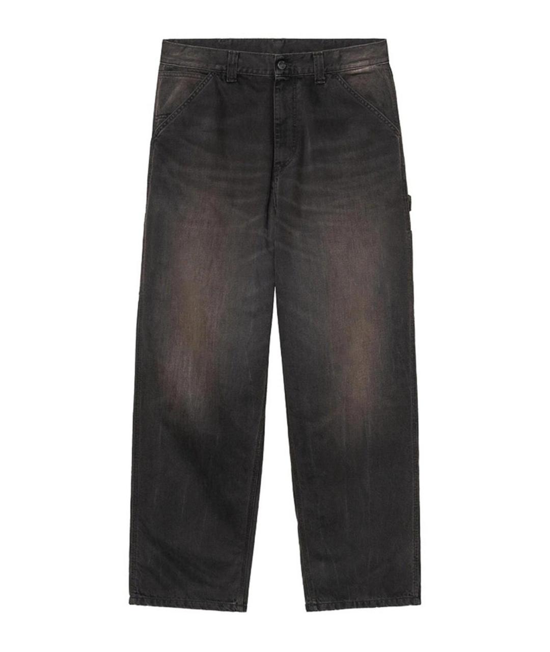 CARHARTT Черные хлопковые прямые джинсы, фото 1