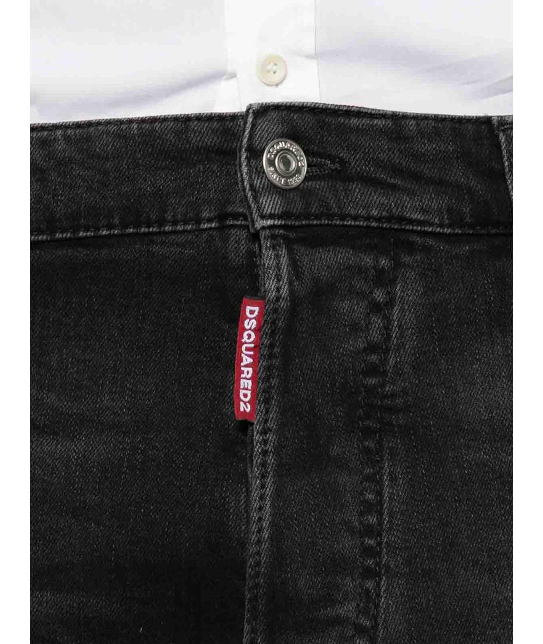 DSQUARED2 Черные хлопковые прямые джинсы, фото 2