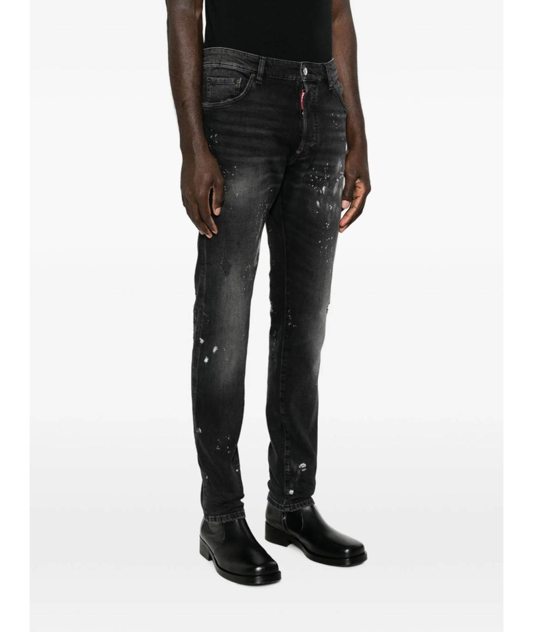 DSQUARED2 Черные хлопковые прямые джинсы, фото 3