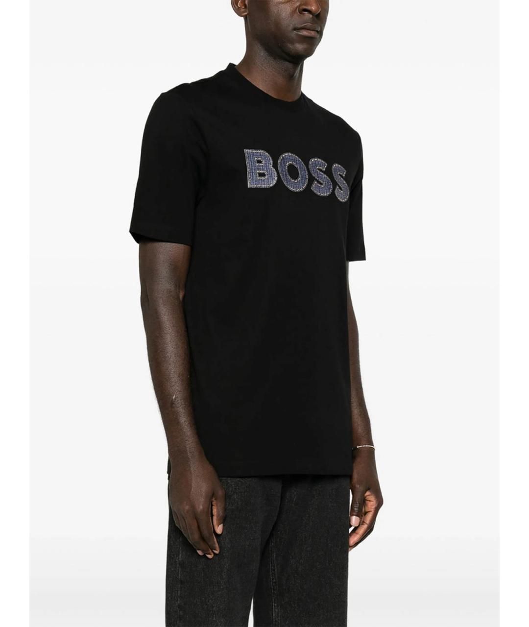 HUGO BOSS Черная хлопковая футболка, фото 5