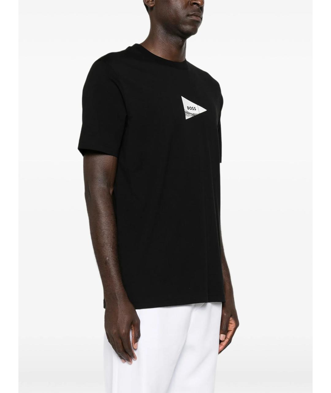 HUGO BOSS Черная хлопковая футболка, фото 4
