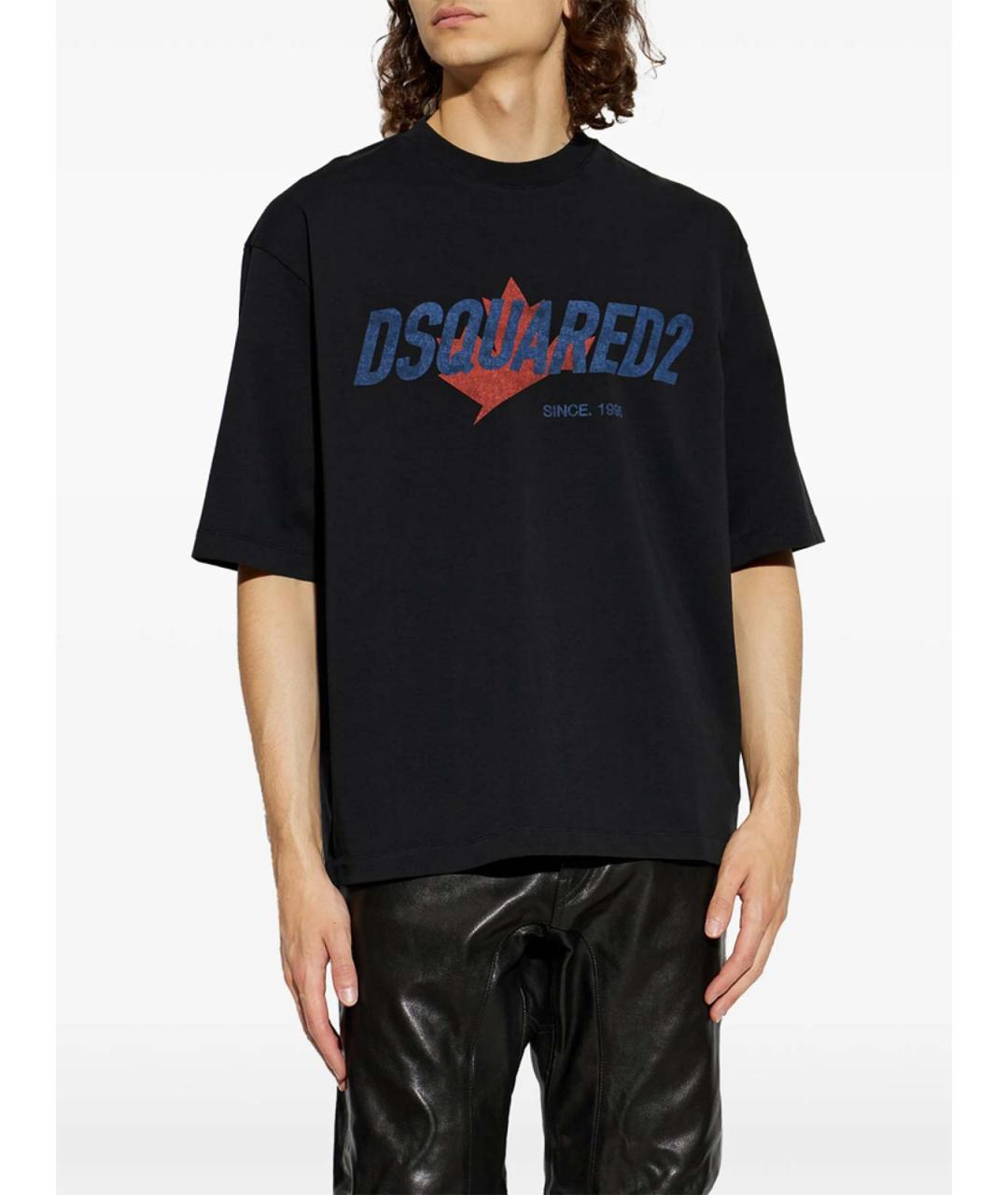 DSQUARED2 Черная хлопковая футболка, фото 3