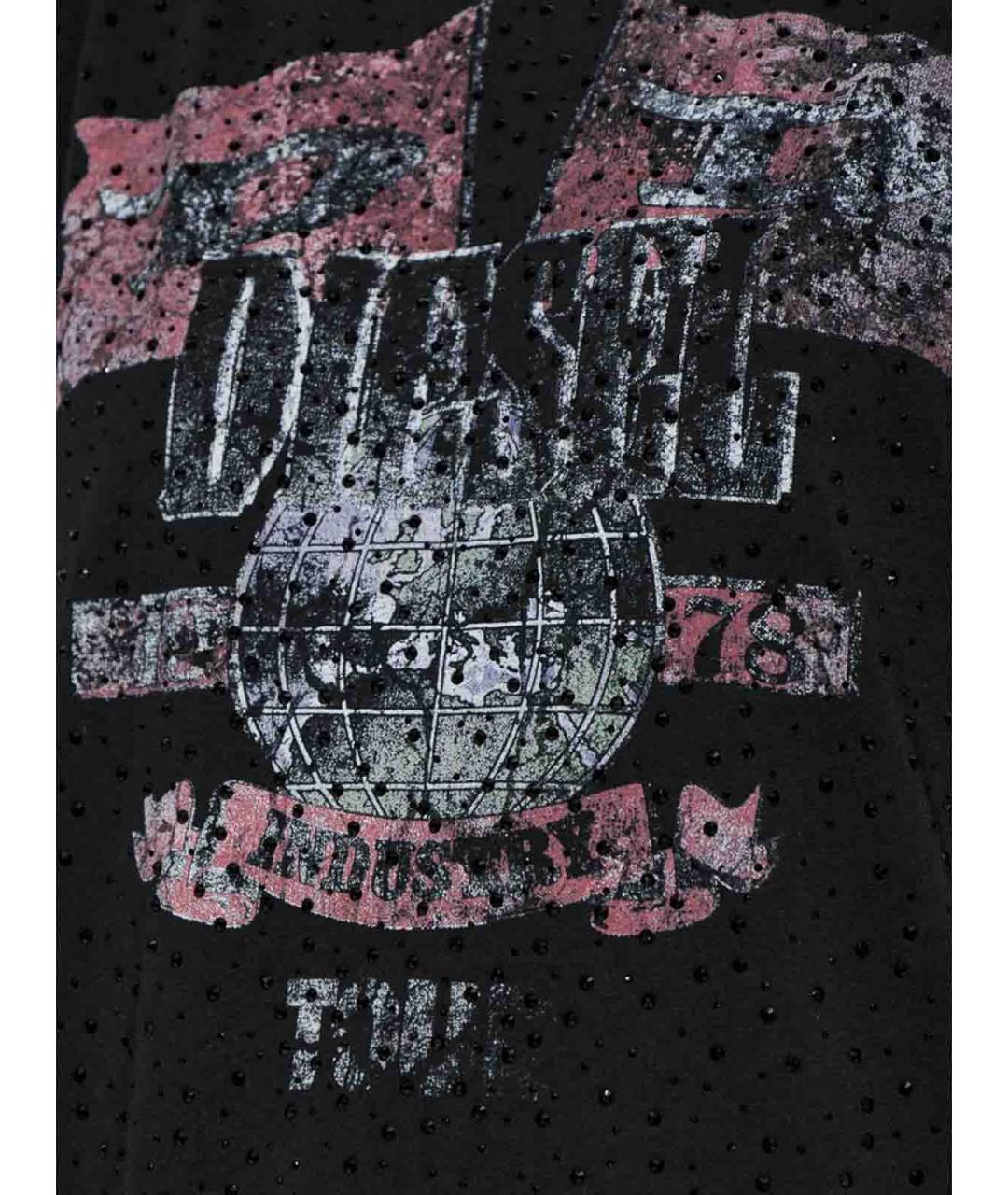 DIESEL Черная хлопковая футболка, фото 2