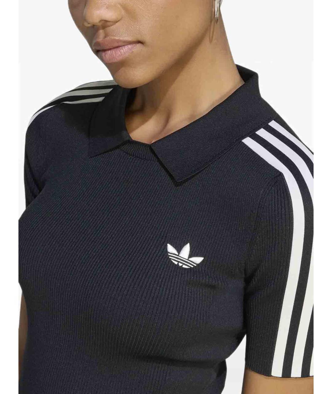 ADIDAS Черная полиэстеровая футболка, фото 3