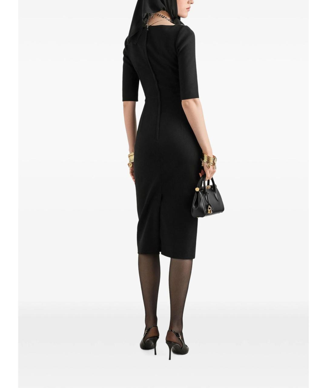 DOLCE&GABBANA Черное шерстяное повседневное платье, фото 4