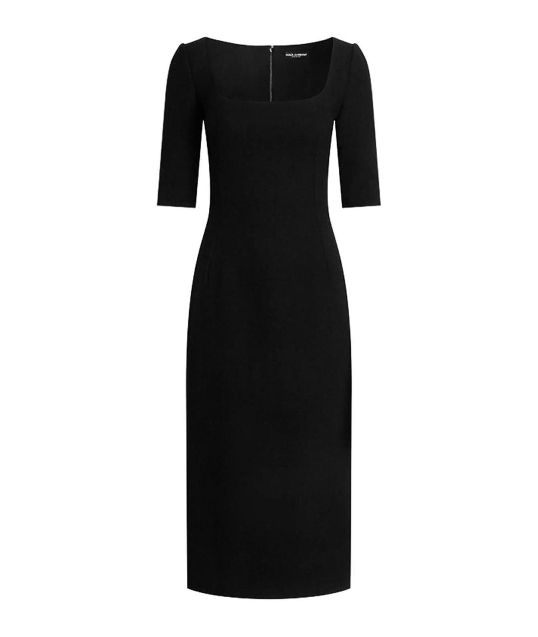 DOLCE&GABBANA Черное шерстяное повседневное платье, фото 1