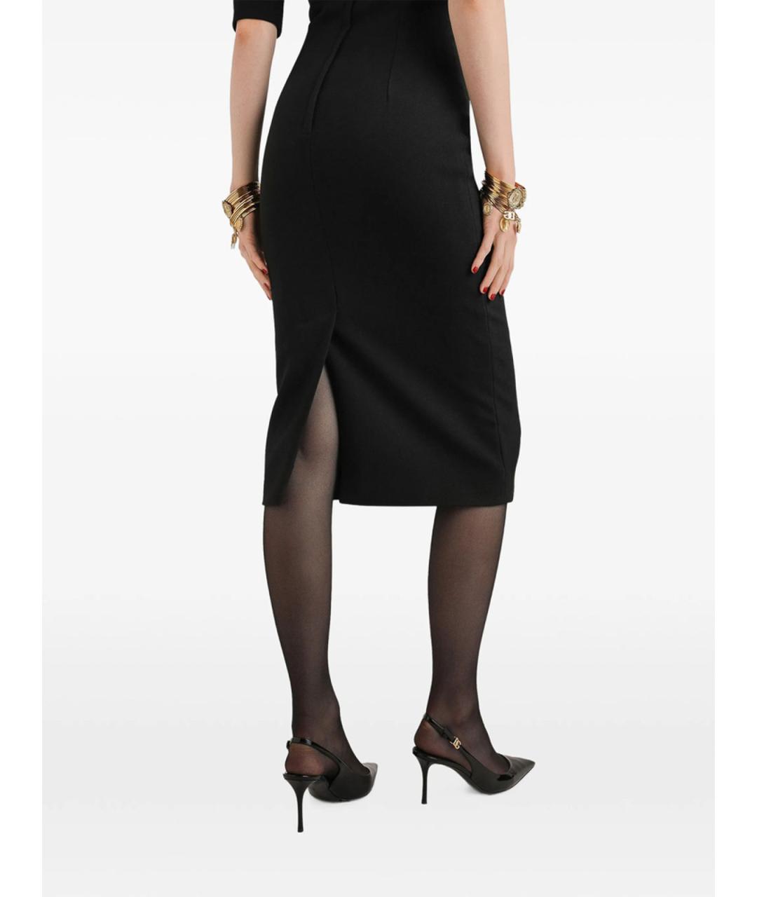 DOLCE&GABBANA Черное шерстяное повседневное платье, фото 2
