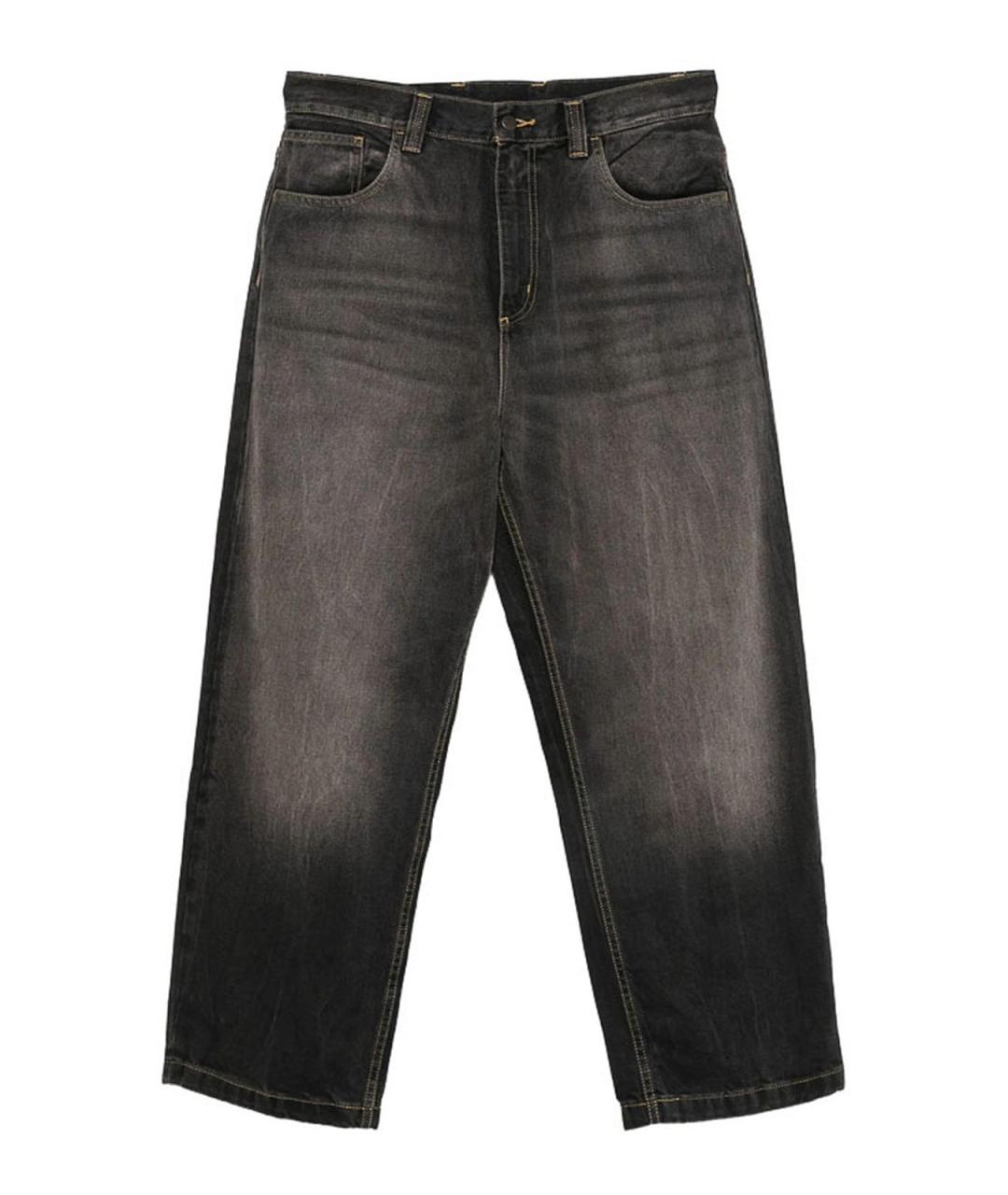 CARHARTT Черные хлопковые прямые джинсы, фото 1