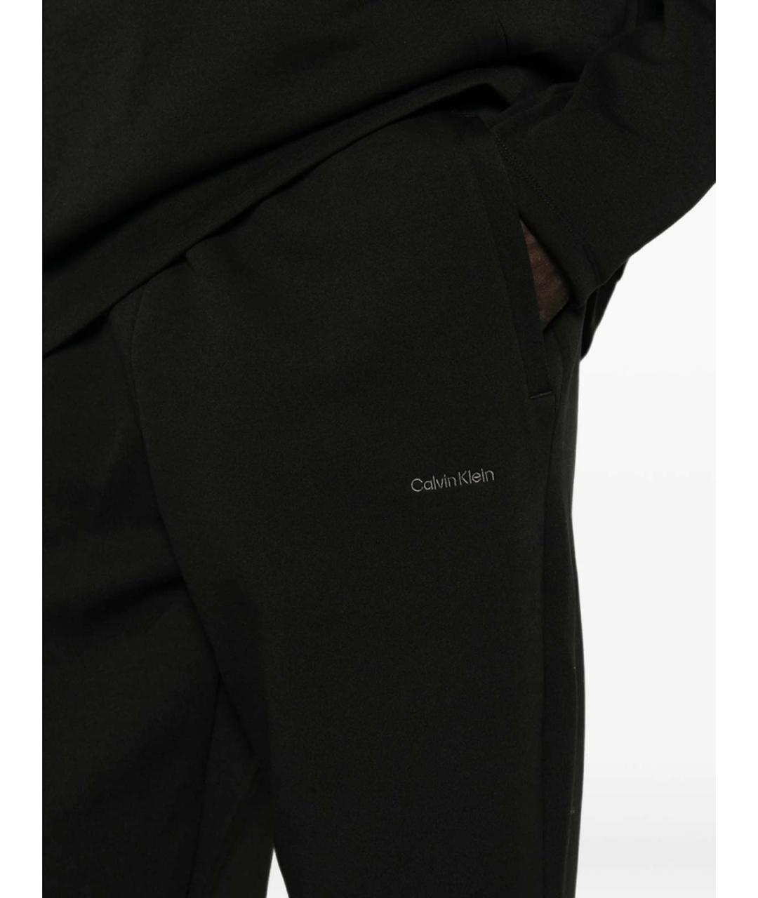 CALVIN KLEIN Черные полиэстеровые повседневные брюки, фото 4