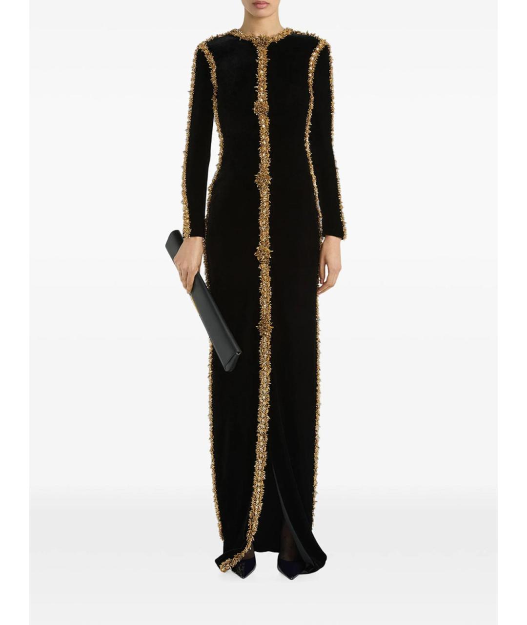 BALMAIN Черное вискозное вечернее платье, фото 2