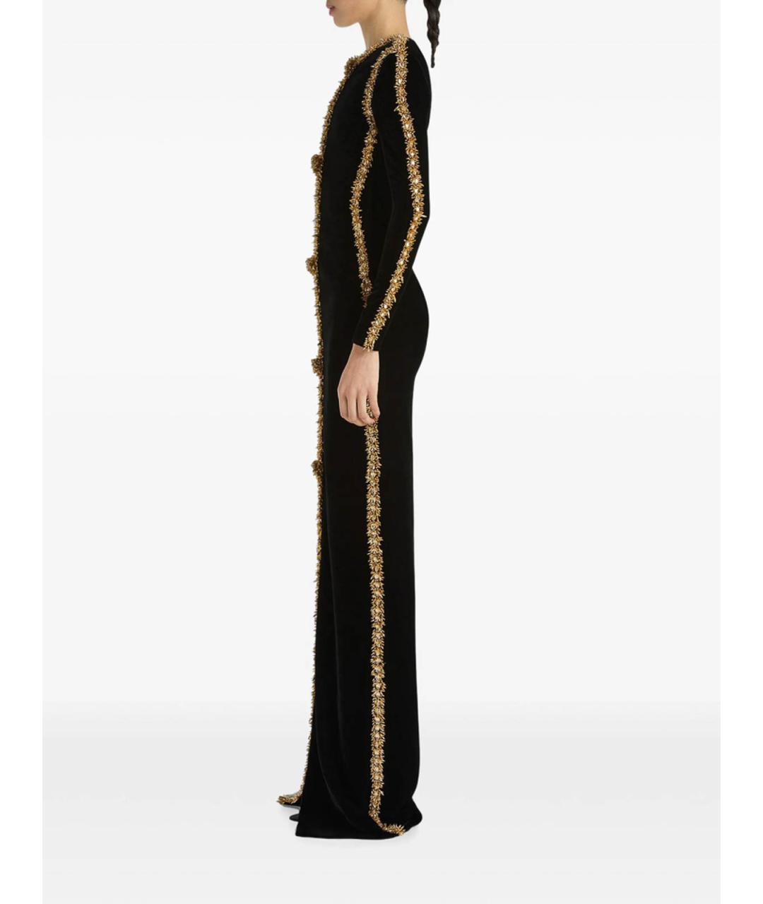 BALMAIN Черное вискозное вечернее платье, фото 3