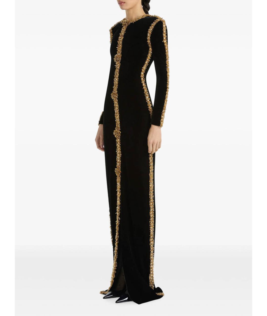 BALMAIN Черное вискозное вечернее платье, фото 6