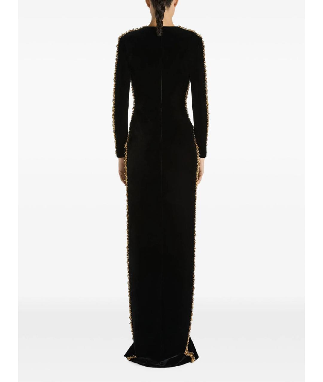 BALMAIN Черное вискозное вечернее платье, фото 4