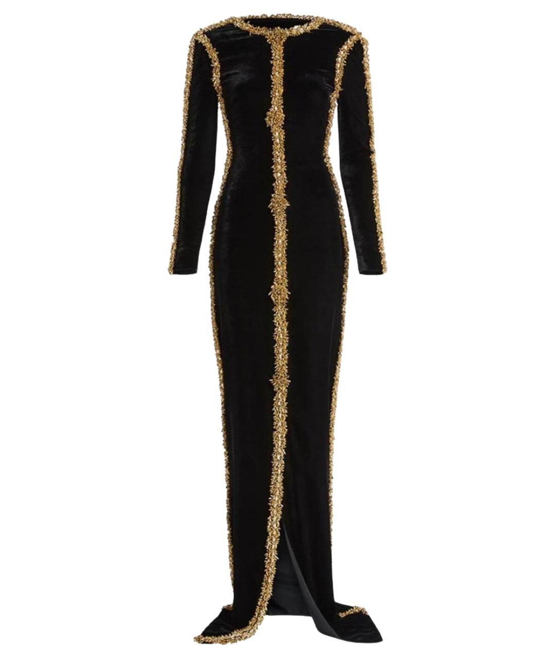 BALMAIN Черное вискозное вечернее платье, фото 1