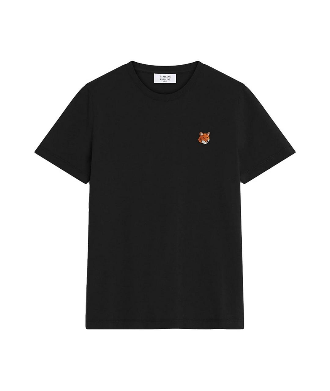 MAISON KITSUNE Черная хлопковая футболка, фото 1