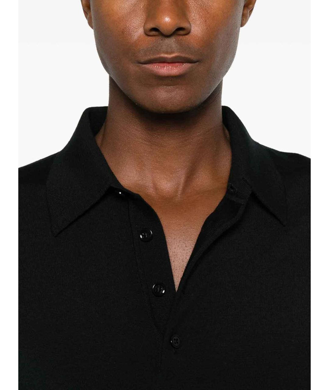 TOM FORD Черное шерстяное поло с длинным рукавом, фото 4