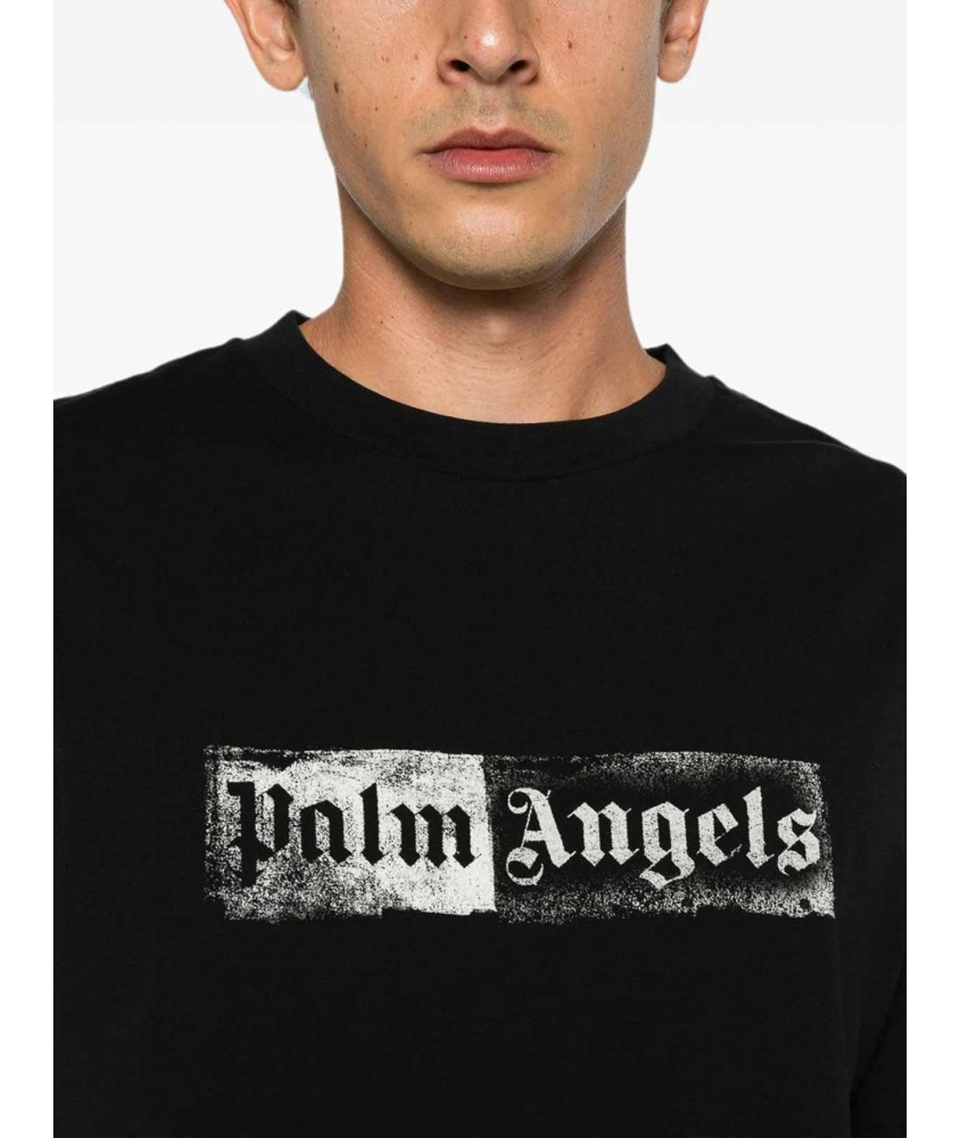 PALM ANGELS Черная хлопковая футболка, фото 4