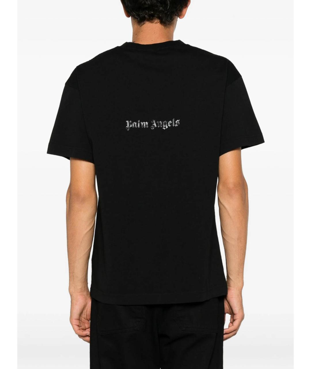 PALM ANGELS Черная хлопковая футболка, фото 4