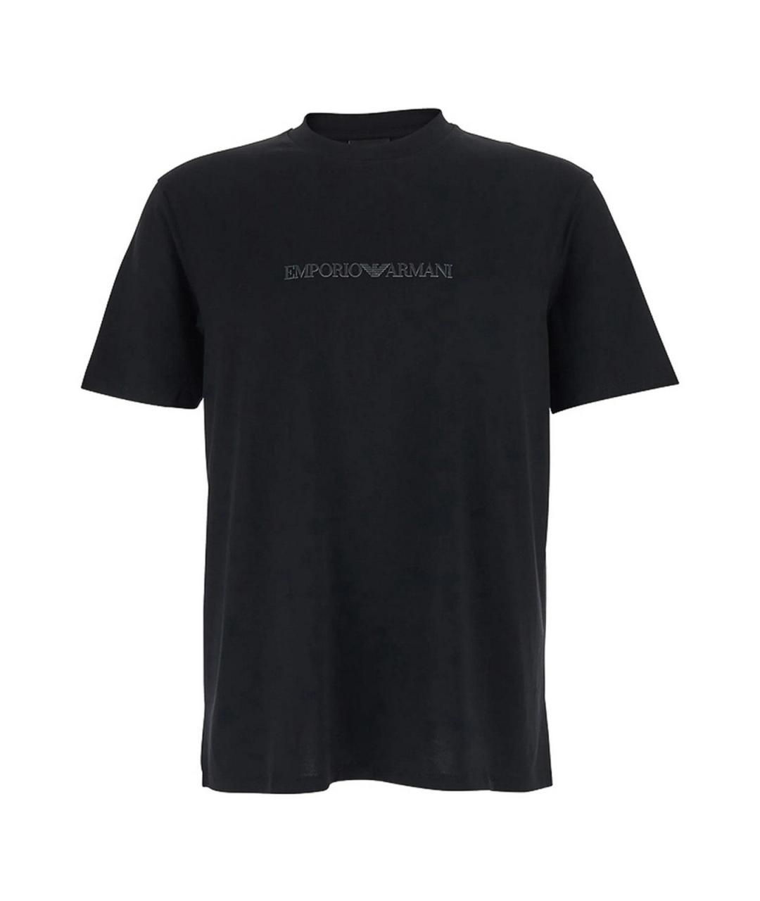 EMPORIO ARMANI Черная хлопковая футболка, фото 1