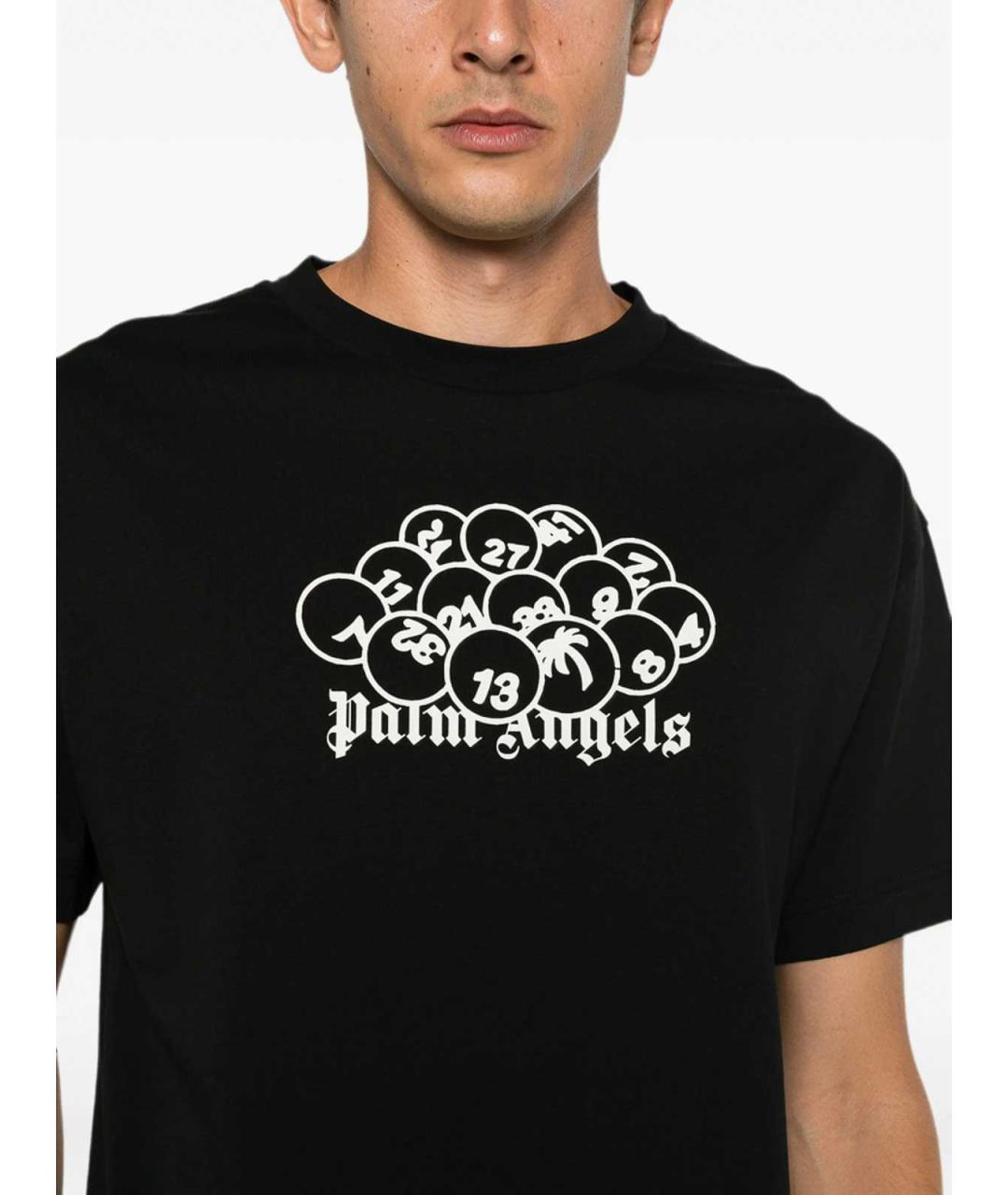 PALM ANGELS Черная хлопковая футболка, фото 2