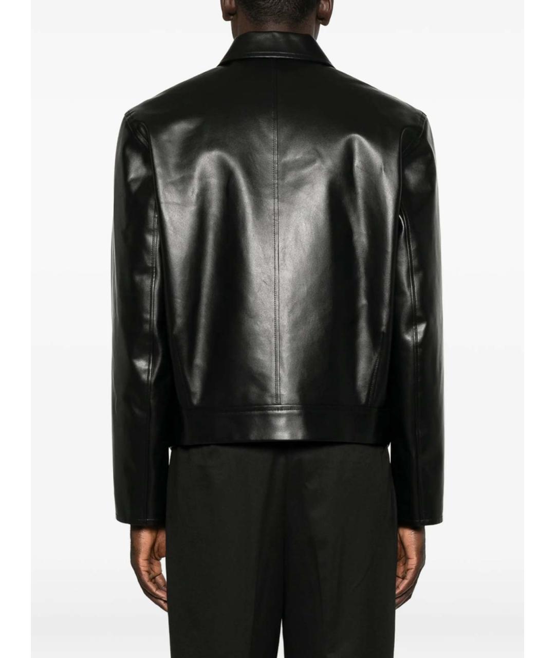 JIL SANDER Черная кожаная куртка, фото 4