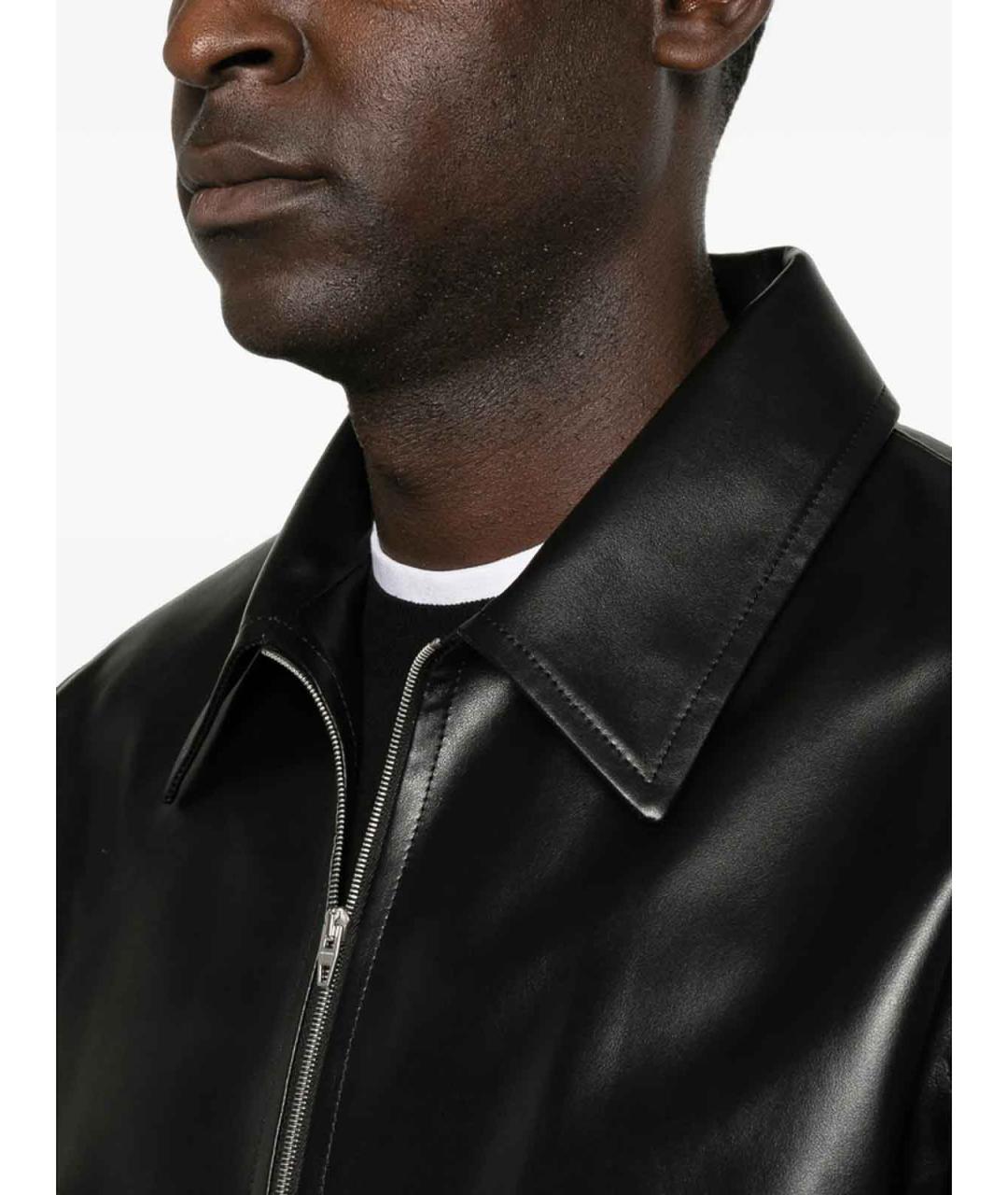 JIL SANDER Черная кожаная куртка, фото 2