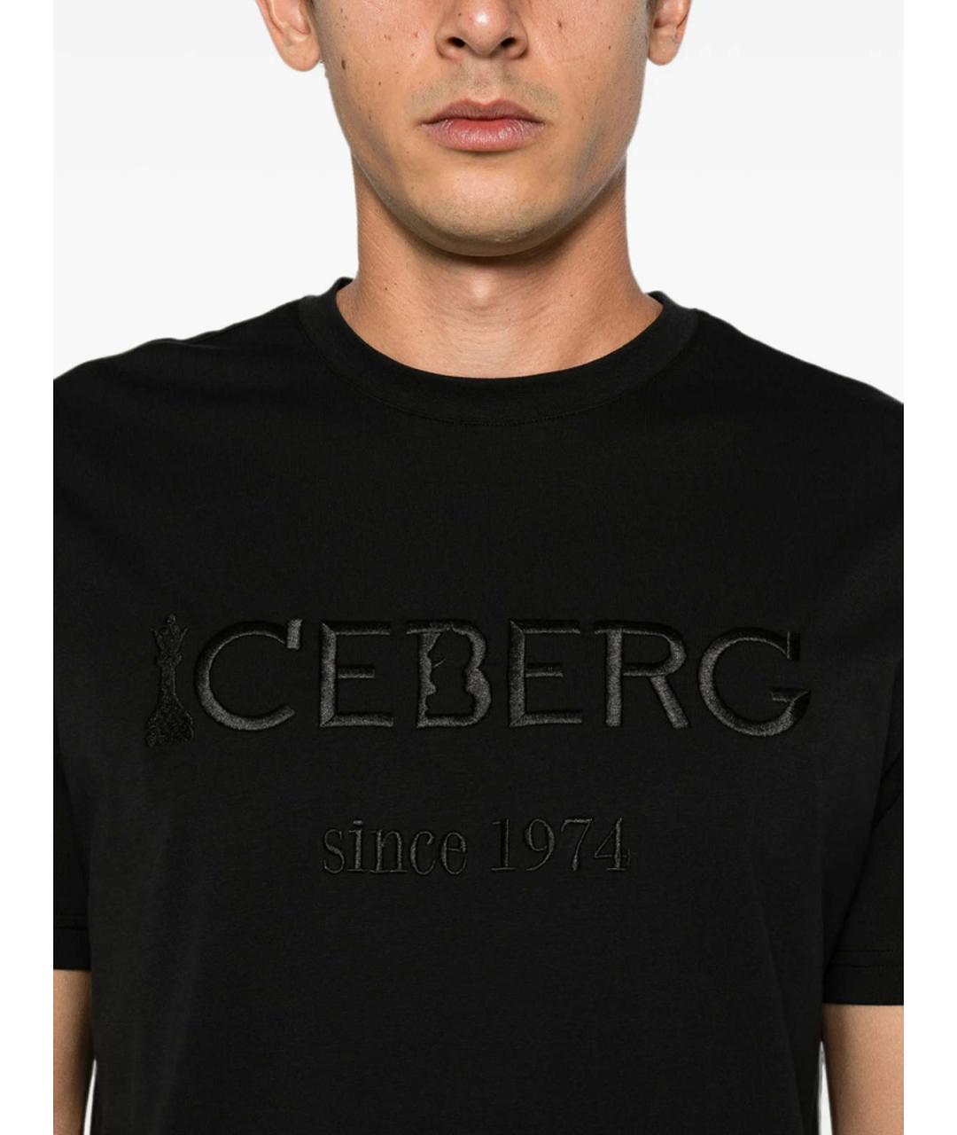 ICEBERG Черная хлопковая футболка, фото 5