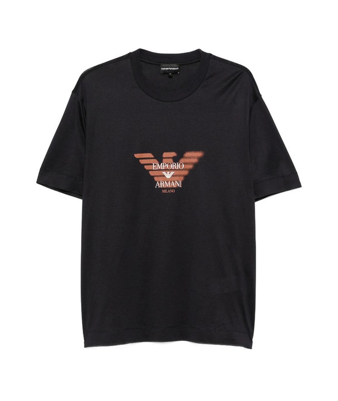EMPORIO ARMANI Черная хлопковая футболка, фото 1