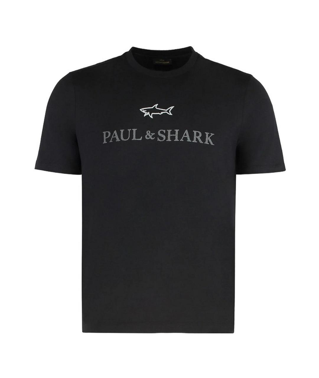 PAUL & SHARK Черная хлопковая футболка, фото 1