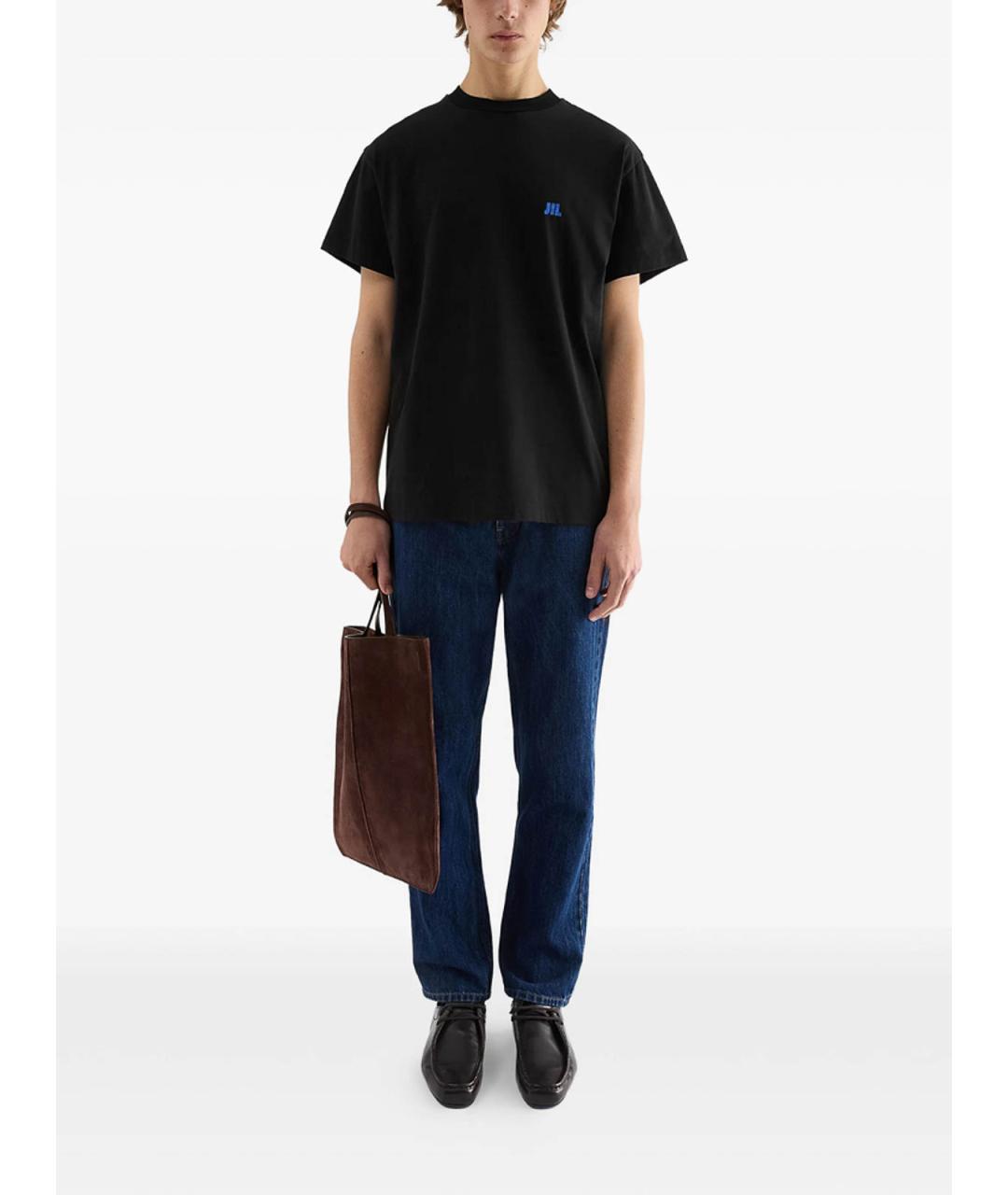 JIL SANDER Черная хлопковая футболка, фото 3