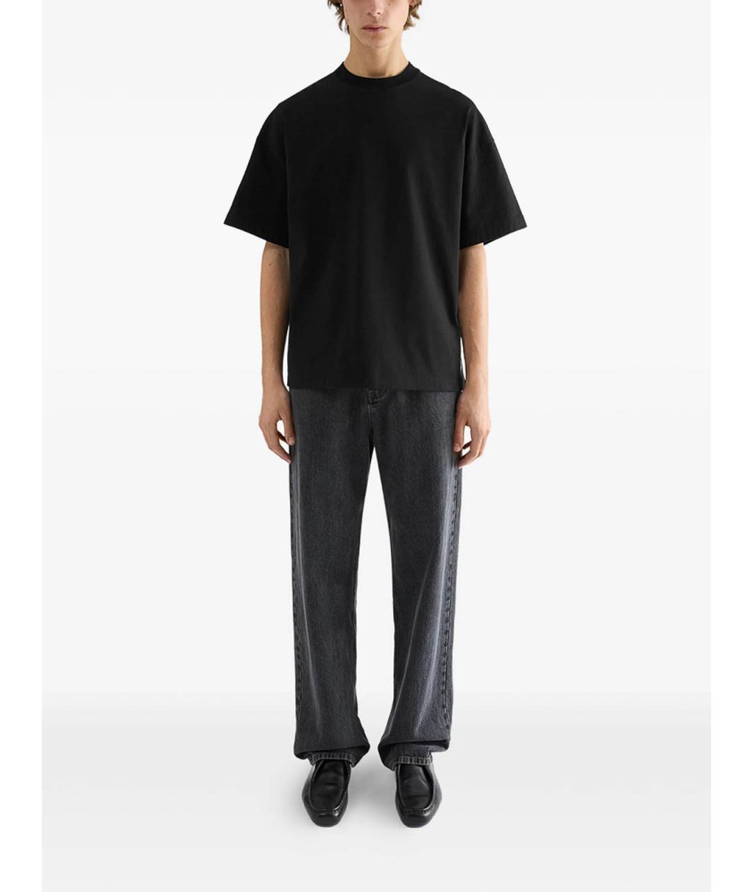 JIL SANDER Черная хлопковая футболка, фото 3