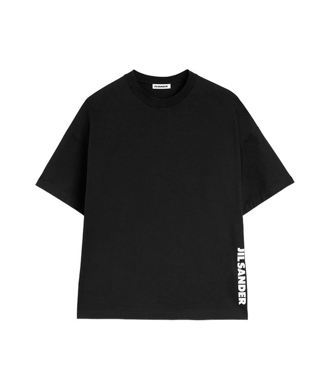 JIL SANDER Черная хлопковая футболка, фото 1